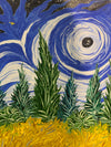 Blue Sky with Black Hole Over Yellow Wheatfield